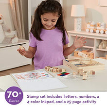 Load image into Gallery viewer, Melissa & Doug Deluxe Wooden Stamp Set ABCs 123s