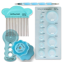 Load image into Gallery viewer, JUYA Paper Quilling Kit with Blue Tools 960 Strips Board Mould Crimper Coach Comb (Paper Width 3mm with Glue)