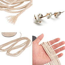 Load image into Gallery viewer, Macrame Cord 4mm x 240yd | 100% Natual Cotton Macrame Rope | 3 Strand Twisted Cotton Cord for Handmade Plant Hanger Wall Hanging Craft Making