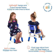 Load image into Gallery viewer, ECR4Kids Resin Adjustable Classroom Chairs, Plastic Indoor Kids Seating for Schools, Daycares, Homes, Adjustable Seat Height, Cornflower Blue (2-Pack)