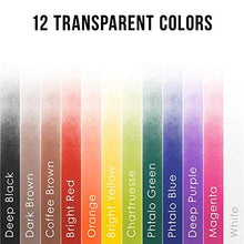 Load image into Gallery viewer, U.S. Art Supply 12 Color Acrylic Transparent Colors Airbrush, Leather & Shoe Paint Set with Reducer & Cleaner, 1 oz. Bottles