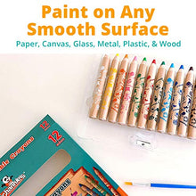 Load image into Gallery viewer, Channie's 3 in 1 Water Soluble Crayons for Kids with Free Paint Brush & Sharpener, 12 Color Set