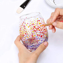 Load image into Gallery viewer, Happlee Stained Glass Paint 12 Colors Non Toxic Porcelain Paint for Glass Painting Permanent Acrylic Enamel Paint Transparent Glass Paint Set Translucent Glass Kit for Wine glass Window Ceramic, 0.41 fl.oz