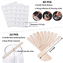 Load image into Gallery viewer, Bulk Candle Wicks 100 Pcs 6 inch with 60Pcs Candle Wick Stickers and 10 Pcs Wooden Candle Wick Centering Device for Soy Beeswax Candle Making (6 inch)