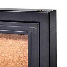 Load image into Gallery viewer, Adir Office Enclosed Bulletin Board - Double Door Locking Cork Board Display Board for Home, School, Office and More. 48"x36" (Black / Cork)