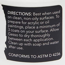 Load image into Gallery viewer, White Gesso Acrylic Paint Base for Canvas, Art, Craft Supplies 500 ml (16.9 oz)