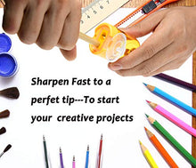 Load image into Gallery viewer, WEKOIL Pencil Sharpener Manual Pencil Sharpener 2 Holes Metal Sharp Blade Crayon XL Sharpener with Large Round Catches Sharpening Regular HB Pencils Graphite Colored Jumbo Pencils Pack of 4