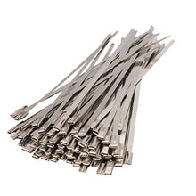 Load image into Gallery viewer, Amgate 100pcs 5.9 Inches Stainless Steel Cable Zip Ties Exhaust Wrap Coated Locking