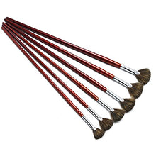 Load image into Gallery viewer, high-Grade Mink 6 pcs/Set Fish Tail Fan Shape Watercolor Gouache Acrylic Painting Pen Artist Oil Painting Brushes Art Supplies