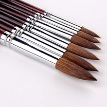 Load image into Gallery viewer, Artist Paint Brushes-Superior Sable Hair Artists Round Point Tip Paint Brush Set Watercolor Acrylic Painting Supplies