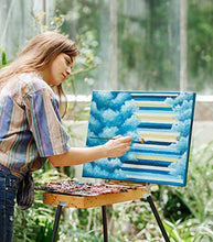 Load image into Gallery viewer, Artist Fan Paint Brushes Set 9pcs - Soft Anti-Shedding Nylon Hair Wood Long Handle Paint Brush Set for Acrylic Watercolor Oil Gouche Painting