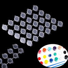 Load image into Gallery viewer, LAHONI 180 Pots Empty Palette Cups Strips Paint Cups with Lids Strip 5ml/0.17oz Mini Empty Plastic Paint Cups Jars Pigment Storage Containers(6Cups/ Strip,30 Strips) 5ml/0.17oz