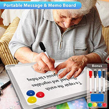 Load image into Gallery viewer, Small Dry Erase White Board, ARCOBIS 12" x 16" Magnetic Hanging Double-Sided Whiteboard for Wall, Portable Mini Easel Board for Kids Drawing, Kitchen Grocery List, Cubicle Planning Memo Board