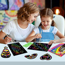 Load image into Gallery viewer, ZMLM Scratch Paper Art-Craft Girl: Rainbow Scratch Magic Drawing Set Paper Pad Board Supply Kit Toddler Project Activity for 3-12 Year Old Kid Game Toy Holiday|Party Favor|Birthday|Children's Day Gift
