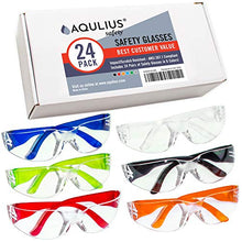 Load image into Gallery viewer, 24 Pack of Safety Glasses (24 Protective Goggles in 6 Different Colors) Crystal Clear Eye Protection - Perfect for Construction, Shooting, Lab Work, and More!