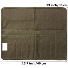 Load image into Gallery viewer, Paint Brush Case Canvas Roll Up Storage Bag Holder Canvas Wrap for Acrylic Watercolor Oil Face Brush - Army Green