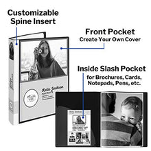 Load image into Gallery viewer, Dunwell Binder with Plastic Sleeves - (Black, 1 Pack), 60-Pocket Bound Presentation Book with Clear Sleeves, Displays 120 Pages of 8.5x11" Inserts, Sheet Protector Binder, Portfolio Display Book