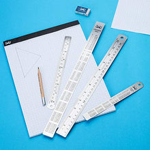 Load image into Gallery viewer, Mr. Pen Steel Rulers, 6, 8, 12, 14 inch Metal Rulers, Pack of 4