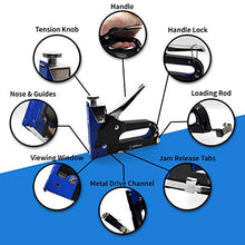 Load image into Gallery viewer, Heavy Duty Staple Gun with 600 Staples 3 in 1 - A Great Stapler Gun for Wood Crafts Upholstery Fabric & Carpet -Fixing Decorations On The Wall & Stapling Wire to The Fence
