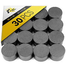Load image into Gallery viewer, Craft Magnets - 18 mm (.709 inch) Round Disc Ceramic Magnets - Flat Circle Magnets for Crafts, Science & DIY - Ferrite Small Magnets Perfect for Refrigerator, Whiteboard, Fridge - 30 PCs