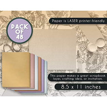 Load image into Gallery viewer, Metallic Shimmer Paper Sheets for Crafting (8.5 x 11 Inches, 6 Colors, 48-Pack)