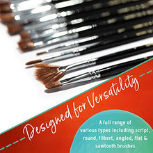 Load image into Gallery viewer, Crafts 4 All Paint Brushes Set Professional Fine Round Pointed Nylon Artist Brush Tips for Acrylic Watercolor and Oil Painting Professional - Set of 12