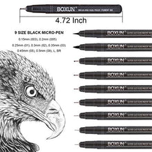Load image into Gallery viewer, Professional Black Fineliner Pens, Ink Drawing Pens - Set of 9 Waterproof Micro-line Pen for Manga, Outline, Illustration, Drafting, Sketching, Hand Lettering