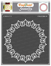 Load image into Gallery viewer, CrafTreat Doily Mandala Stencils for Painting on Wood, Canvas, Paper, Fabric, Floor, Wall and Tile - Circle Hearts Doily - 6x6 Inches - Reusable DIY Art and Craft Stencils - Mandala Circle Stencil