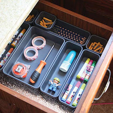 Load image into Gallery viewer, Set of 22 Interlocking Desk Drawer Organizer Tray Dividers Plastic Shallow Narrow Drawers Organizers Separators and Storage Bins Container for Kitchen Bathroom Makeup Office Vanity Bedroom Dresser