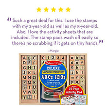 Load image into Gallery viewer, Melissa & Doug Deluxe Wooden Stamp Set ABCs 123s