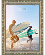 Load image into Gallery viewer, Poster Palooza 8x10 Traditional Silver Wood Picture Frame - UV Acrylic, Foam Board Backing, & Hanging Hardware Included!