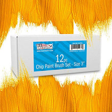 Load image into Gallery viewer, US Art Supply 12 Pack of 3 inch Paint and Chip Paint Brushes for Paint, Stains, Varnishes, Glues, and Gesso