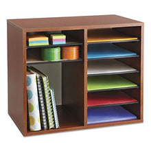 Load image into Gallery viewer, Safco Products 9420CY Wood Adjustable Literature Organizer, 12 Compartment, Cherry