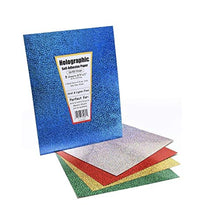 Load image into Gallery viewer, Hygloss Products Holographic Self-Adhesive Paper Sheets, Made in USA - 8-1/2 x 11 Inches, Assorted Colors, 5 Pack