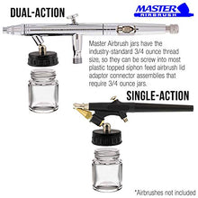 Load image into Gallery viewer, Master Airbrush (Pack of 10) TB-001 Empty 3/4 Ounce (22cc) Glass Jar Bottles with Plastic Lids - Replacement Jars, Paint Storage Bottles - Jars Screw Into Siphon Feed Airbrush Lid Adaptor Assemblies
