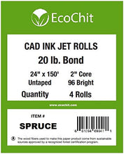 Load image into Gallery viewer, EcoChit 24" x 150' CAD Inkjet Bond Paper Rolls, 92 Bright 20lb, 2" core, 4 Rolls per Case