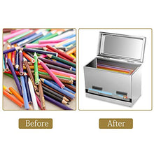 Load image into Gallery viewer, Ibnotuiy Stainless Steel Pencil Holder/Pencil Dispenser for Classroom Office Home Bulk Pencil Storage and Restaurant Bar Bulk Unwrapped Drinking Straws Storage