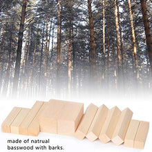 Load image into Gallery viewer, KINGCRAFT 12 Pack Basswood Carving Blocks Soft Solid Wooden Whittling Kit for Whittler Starter Kids