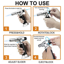Load image into Gallery viewer, Sondiko Butane Torch, Refillable Kitchen Torch Lighter, Fit All Butane Tanks Blow Torch with Safety Lock and Adjustable Flame for Desserts, Creme Brulee, BBQ and Baking(Butane Gas Not Included)