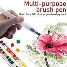 Load image into Gallery viewer, Water Brush Pens by DUGATO, Set of 6 Aqua Pen Painting Brushes with Broad & Detailed Tiny Tip Nylon, Refillable Water Brush Pens for Coloring, Art, Painting, Lettering