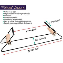 Load image into Gallery viewer, The Beadsmith Metal Bead Loom Kit, Includes Loom (12.5" x 2.5" x 3"), Thread, Needles, and 18 Grams Glass Beads for Bracelets, Necklaces, Belts, and More