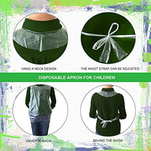 Load image into Gallery viewer, 100Pieces Disposable Aprons Plastic Aprons for Kids Small Clear Polythene Waterproof Great for Painting, Cooking, Age 4-12 (26"x21.6")