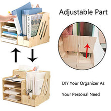 Load image into Gallery viewer, SUPANT Fibreboard Office Desk Organizer Set & Accessories, Multi-Functional DIY Pen Holder Box for Kid Men Women, Desktop Stationary, Paper Filer Trays Organization, Home Office Supply Storage Rack