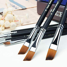 Load image into Gallery viewer, Angular Paint Brush, 9PC Oblique Tip Nylon Hair Angled Paint Brushes Set Art Artist Professional Painting Supplies for Acrylic, Watercolor, Gouache and Oil Painting