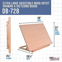 Load image into Gallery viewer, US Art Supply Extra Large Adjustable Wood Artist Drawing & Sketching Board 26" Wide x 21" Tall