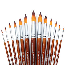 Load image into Gallery viewer, 13 Pcs Long Handle Pointed Round Large Paint Brushes Set with Premium Quality Synthetic Sable Hair for Acrylic Watercolor Oil Gouache Painting by Art Students, Professionals and Artists