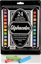 Load image into Gallery viewer, Quartet Alphacolor Soft Square Pastels, Multi-Colored, 24 Pastels per Set (102004)