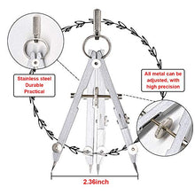 Load image into Gallery viewer, Protractor and Compass Set for Geometry Metal Drawing Compass Math Geometry Set for Students,Compass for Kids,Professional Drafting Tools Protractor Compass Geometry…