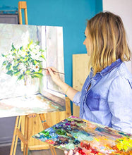 Load image into Gallery viewer, Artist Fan Paint Brushes Set 9pcs - Soft Anti-Shedding Nylon Hair Wood Long Handle Paint Brush Set for Acrylic Watercolor Oil Gouche Painting