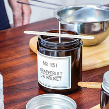 Load image into Gallery viewer, Bulk Candle Wicks 100 Pcs 6 inch with 60Pcs Candle Wick Stickers and 10 Pcs Wooden Candle Wick Centering Device for Soy Beeswax Candle Making (6 inch)